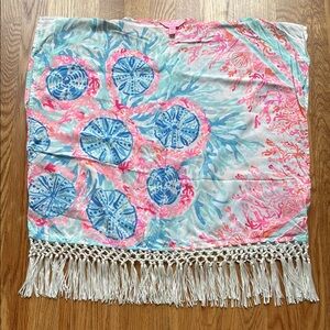 Lilly Pulitzer Colorful Beach Cover-Up with Fringe